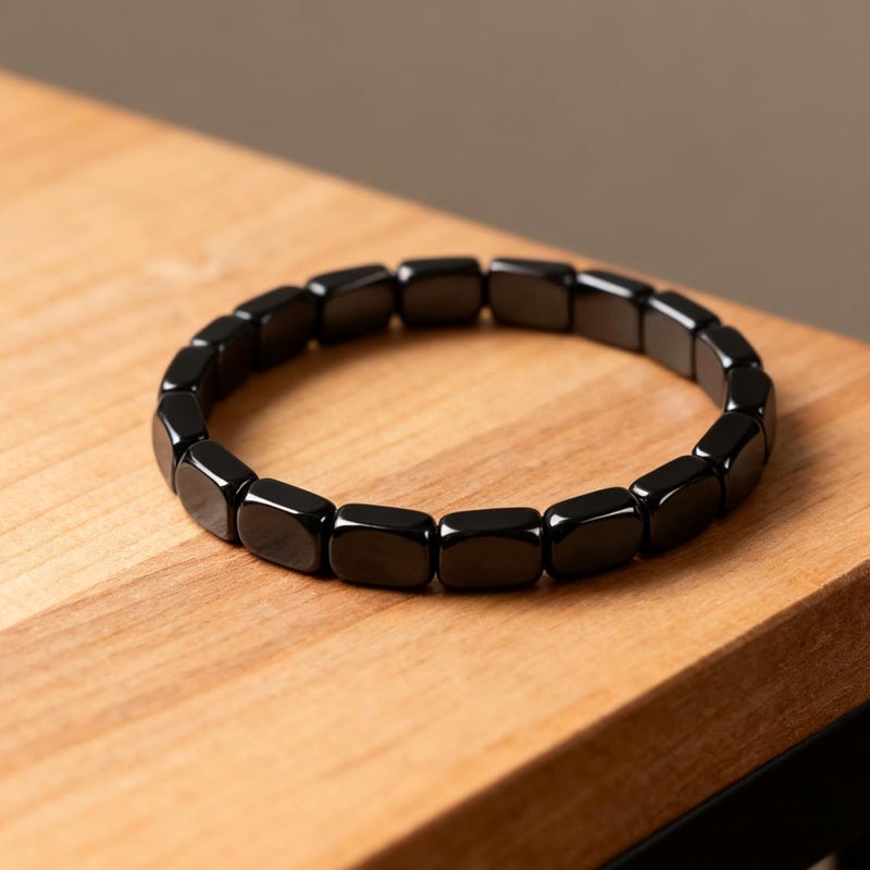 TACBSP Hematite Bracelet for Men Natural Stone Hematite Bracelet Black Stretch Beaded Bracelet Reclaim Your Confidence Male Energy Inspirational Jewelry Gifts - Image 5